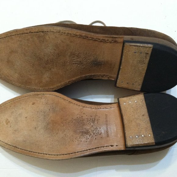 JOHN VARVATOS MEN\'S PRE-OWNED TAN LEATHER SUEDE DRESS SHOES SIZE: 10M